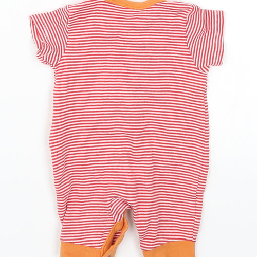Nutmeg Baby Red Striped  Babygrow One-Piece Size Newborn  - Roar Snore Tiger