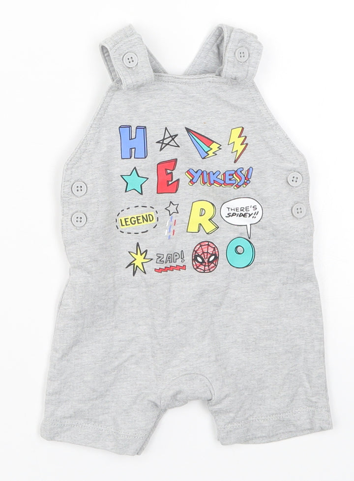 George Baby Grey   Dungaree One-Piece Size 0-3 Months  - Hero