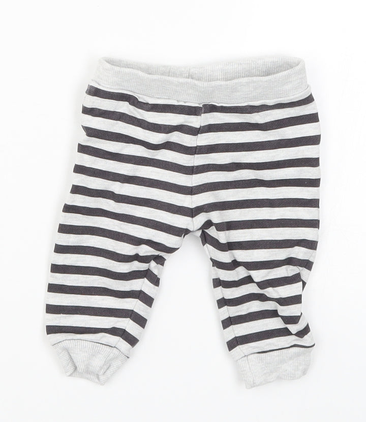 F&F Baby Grey Striped  Sweatpants Trousers Size 3-6 Months