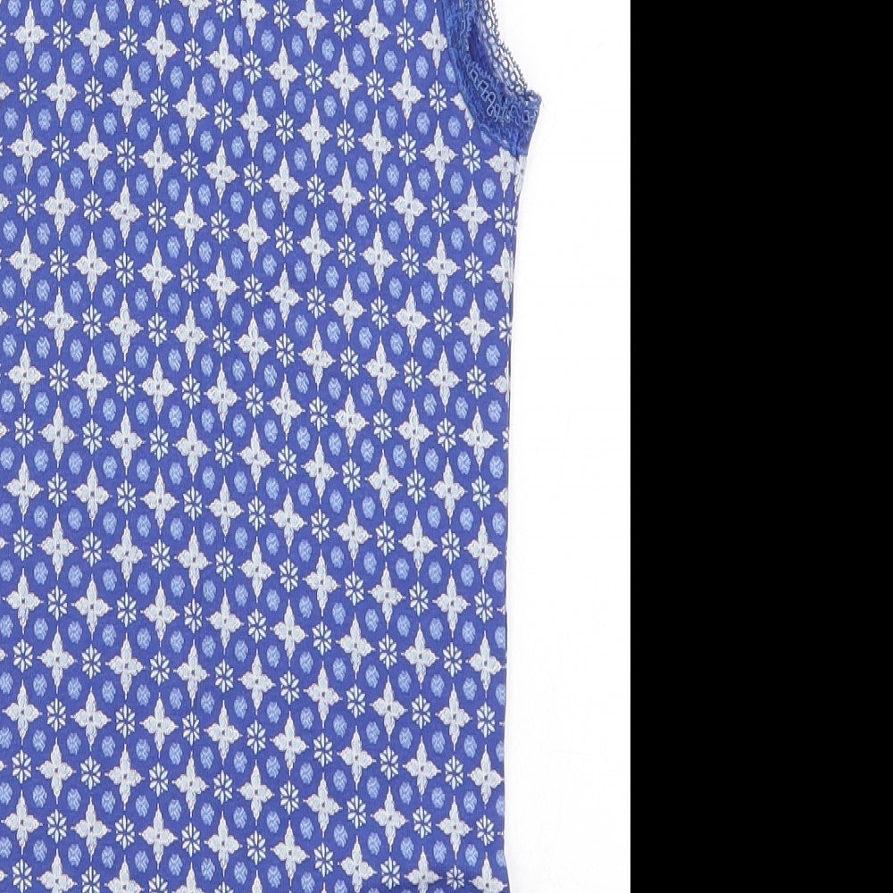 F&F Womens Blue Geometric  Basic Tank Size 8