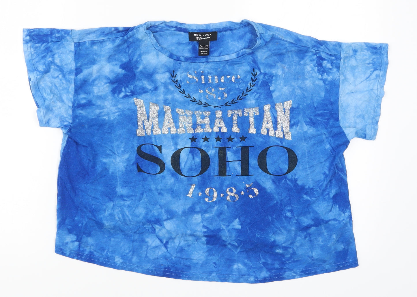 New Look Girls Blue   Basic T-Shirt Size 14-15 Years  - Manhattan Soho