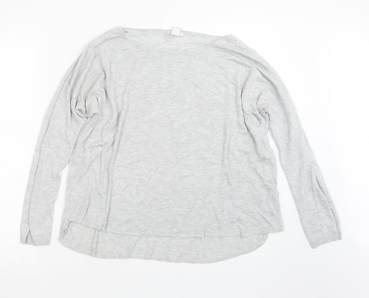 H&M Womens Grey  Knit Pullover Jumper Size L