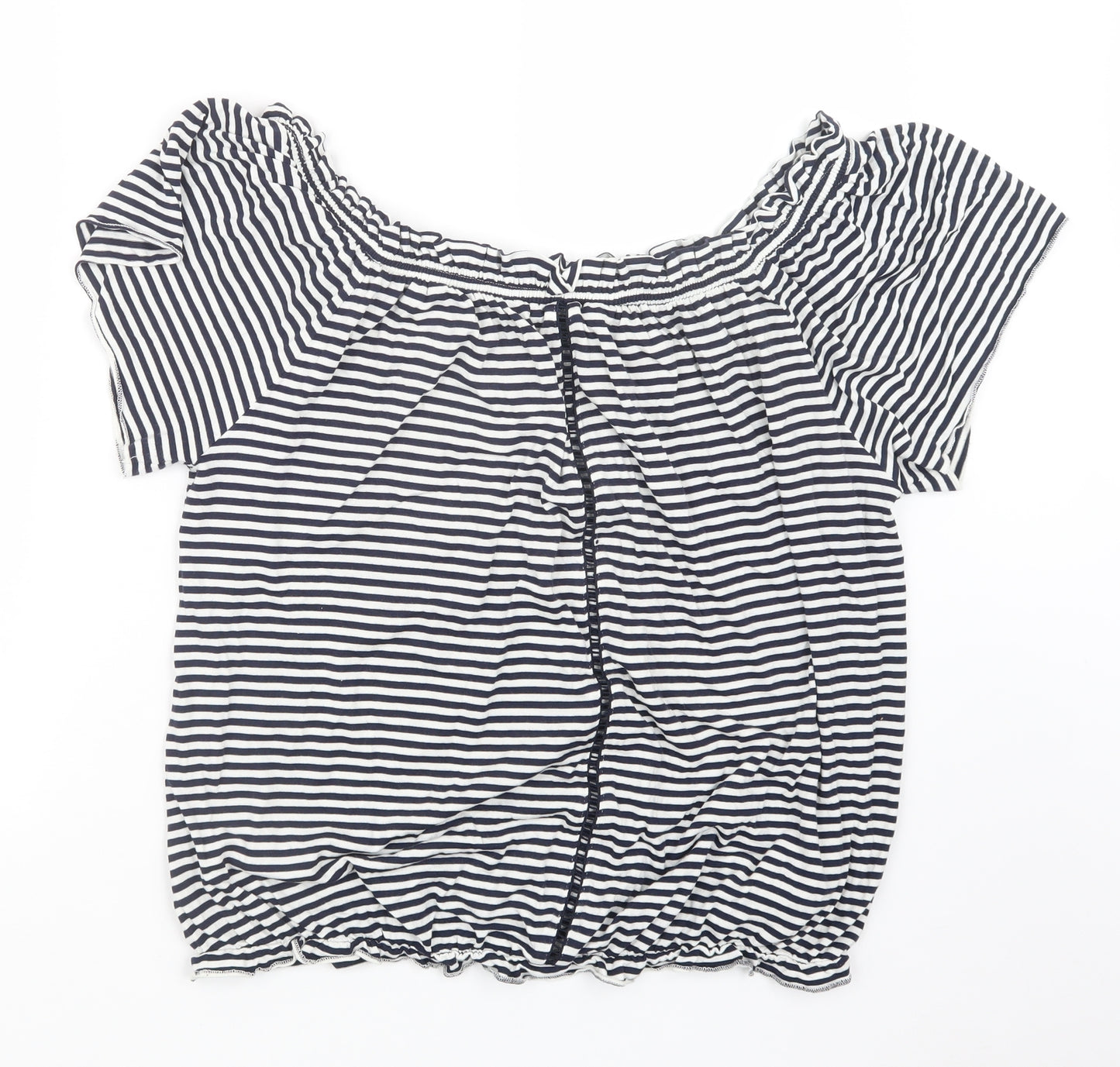 NEXT Womens Blue Striped  Basic T-Shirt Size 18