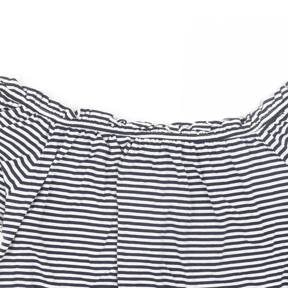 NEXT Womens Blue Striped  Basic T-Shirt Size 18