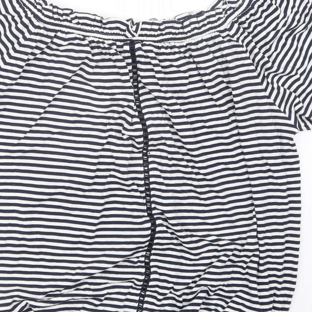 NEXT Womens Blue Striped  Basic T-Shirt Size 18