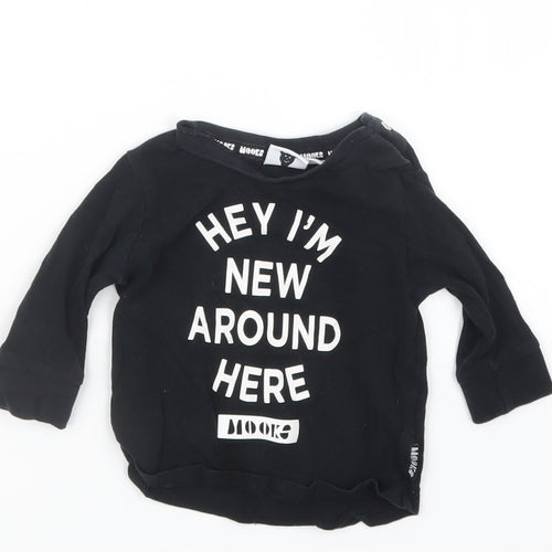 MOOKS Boys Black   Basic T-Shirt Size 3-6 Months