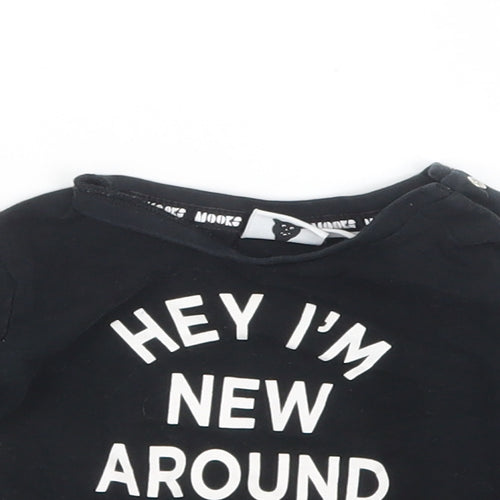 MOOKS Boys Black   Basic T-Shirt Size 3-6 Months