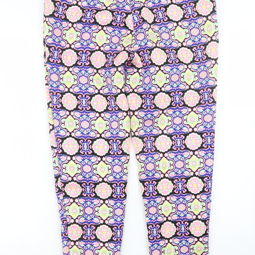 Missguided Womens Blue Geometric  Trousers  Size 10 L28 in