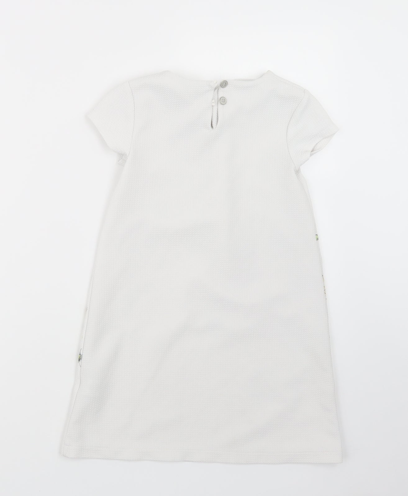 NEXT Girls White Geometric  T-Shirt Dress  Size 7 Years