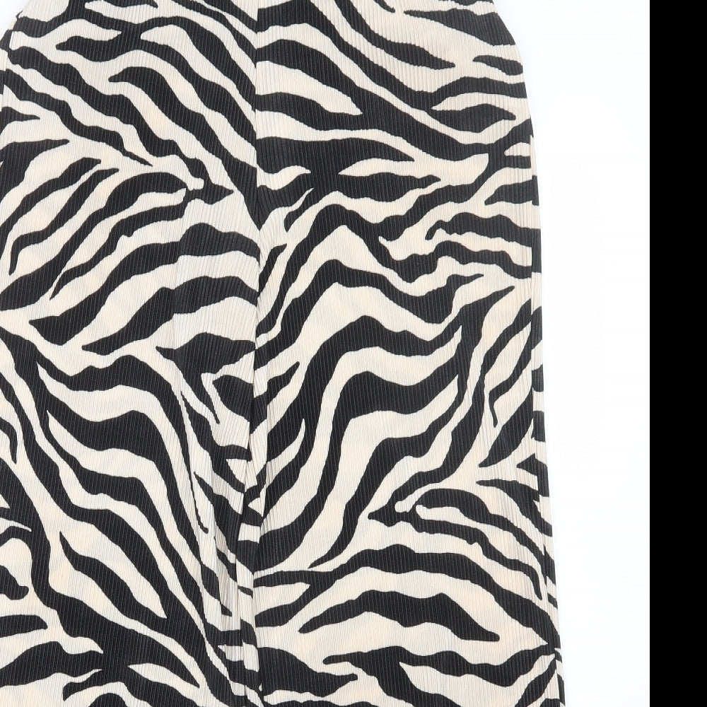 Primark Womens Black Animal Print  Trousers  Size 8 L24 in