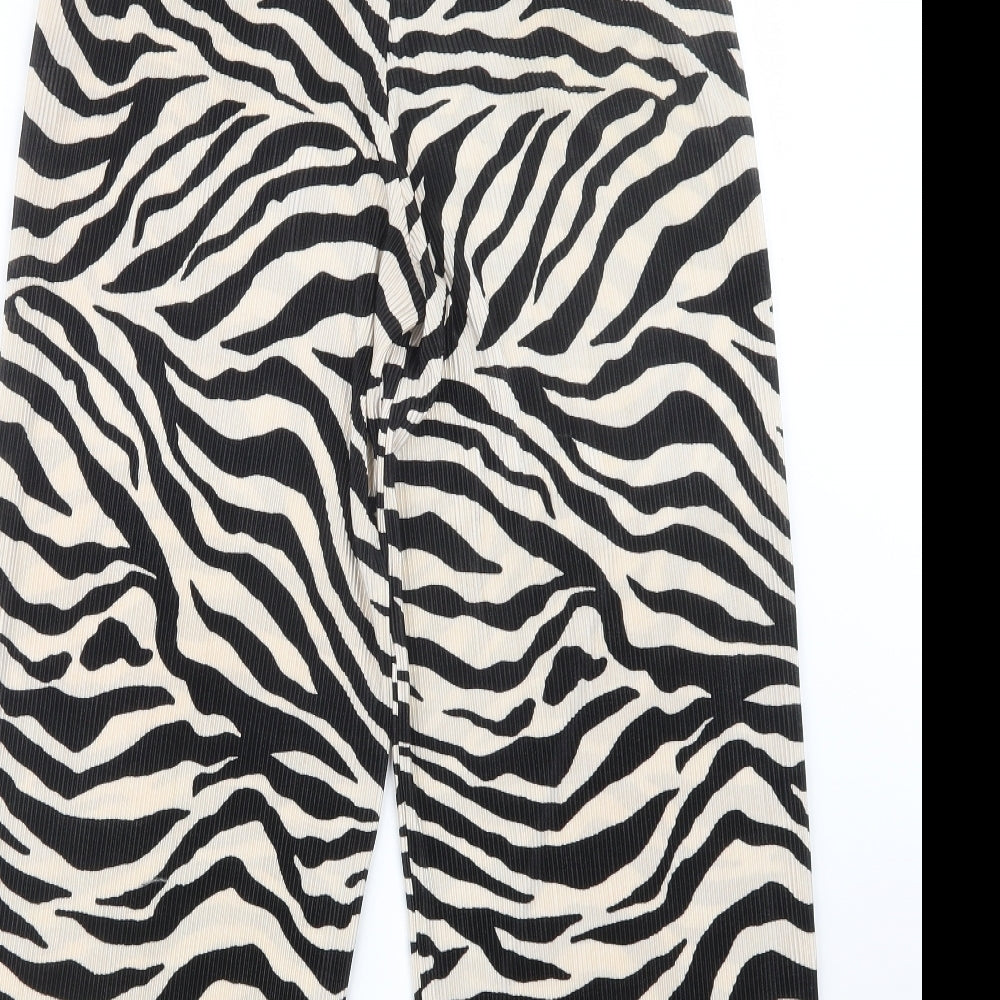 Primark Womens Black Animal Print  Trousers  Size 8 L24 in