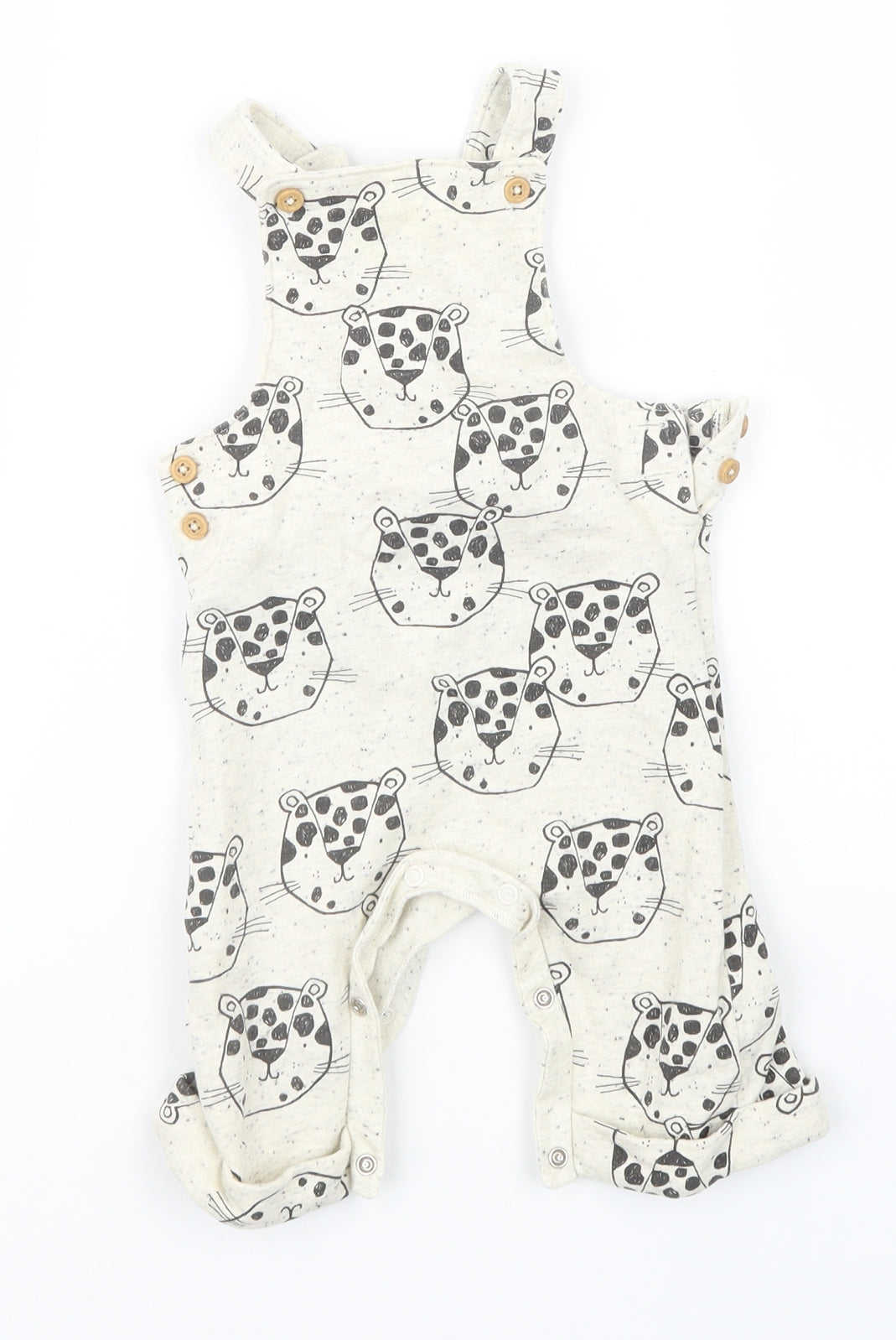 NEXT Baby Beige Geometric  Dungaree Outfit/Set Size 3-6 Months