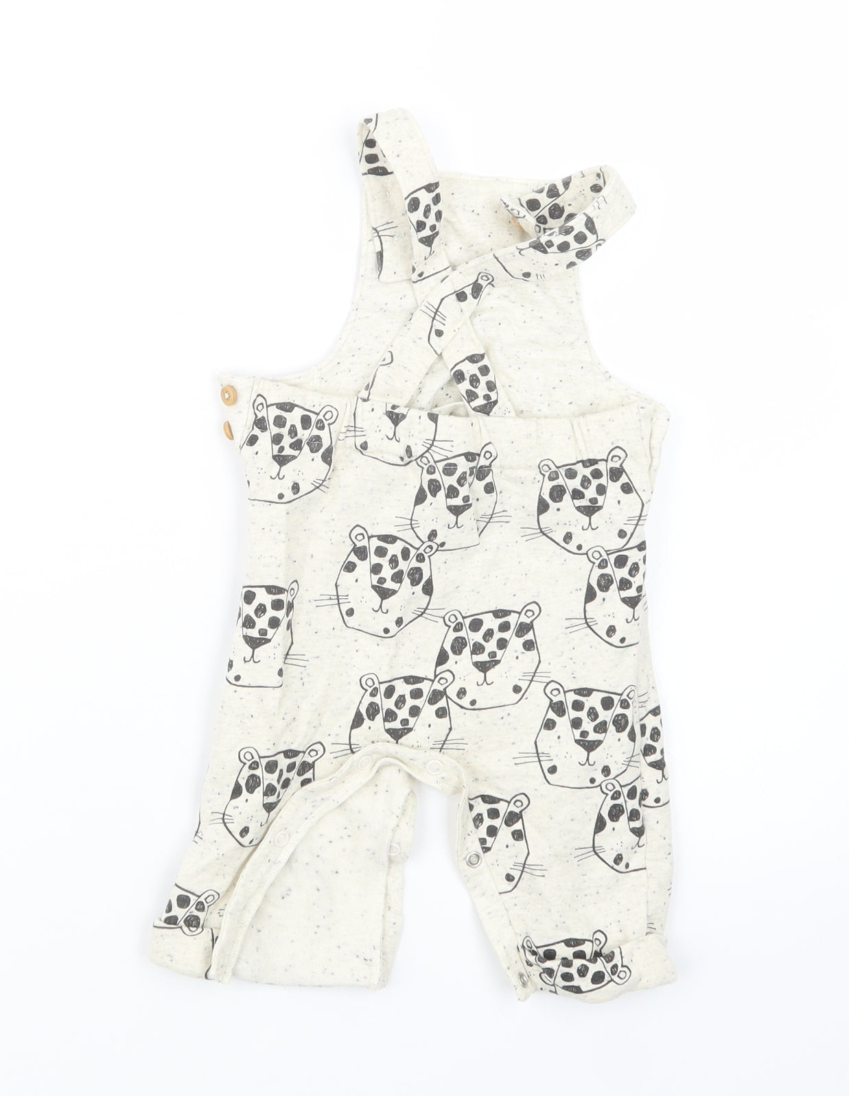 NEXT Baby Beige Geometric  Dungaree Outfit/Set Size 3-6 Months
