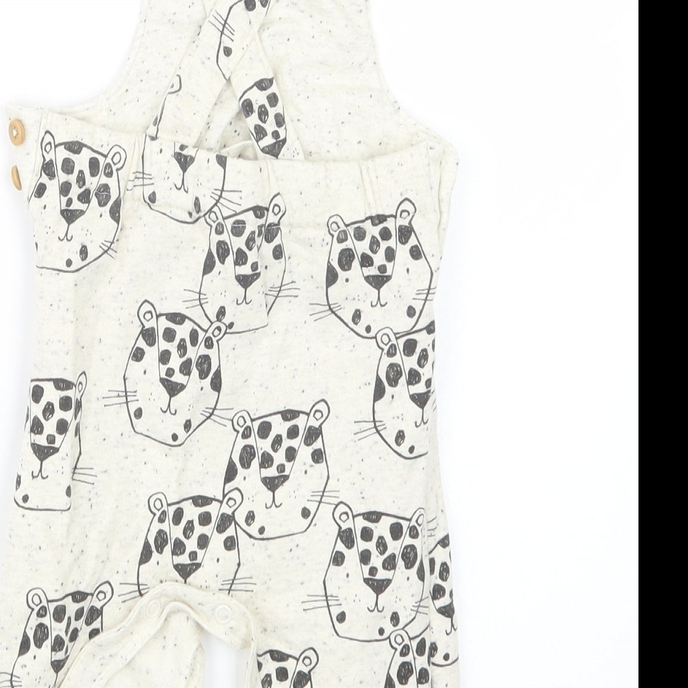 NEXT Baby Beige Geometric  Dungaree Outfit/Set Size 3-6 Months