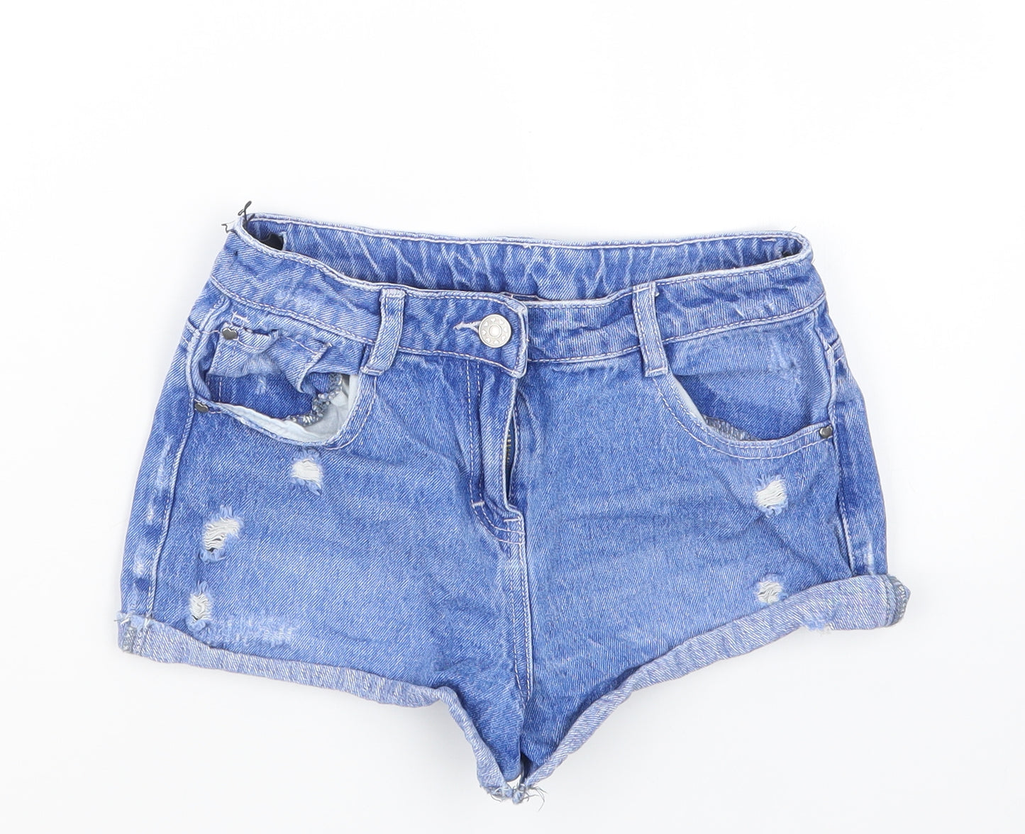 George Girls Blue  Denim Hot Pants Shorts Size 9-10 Years