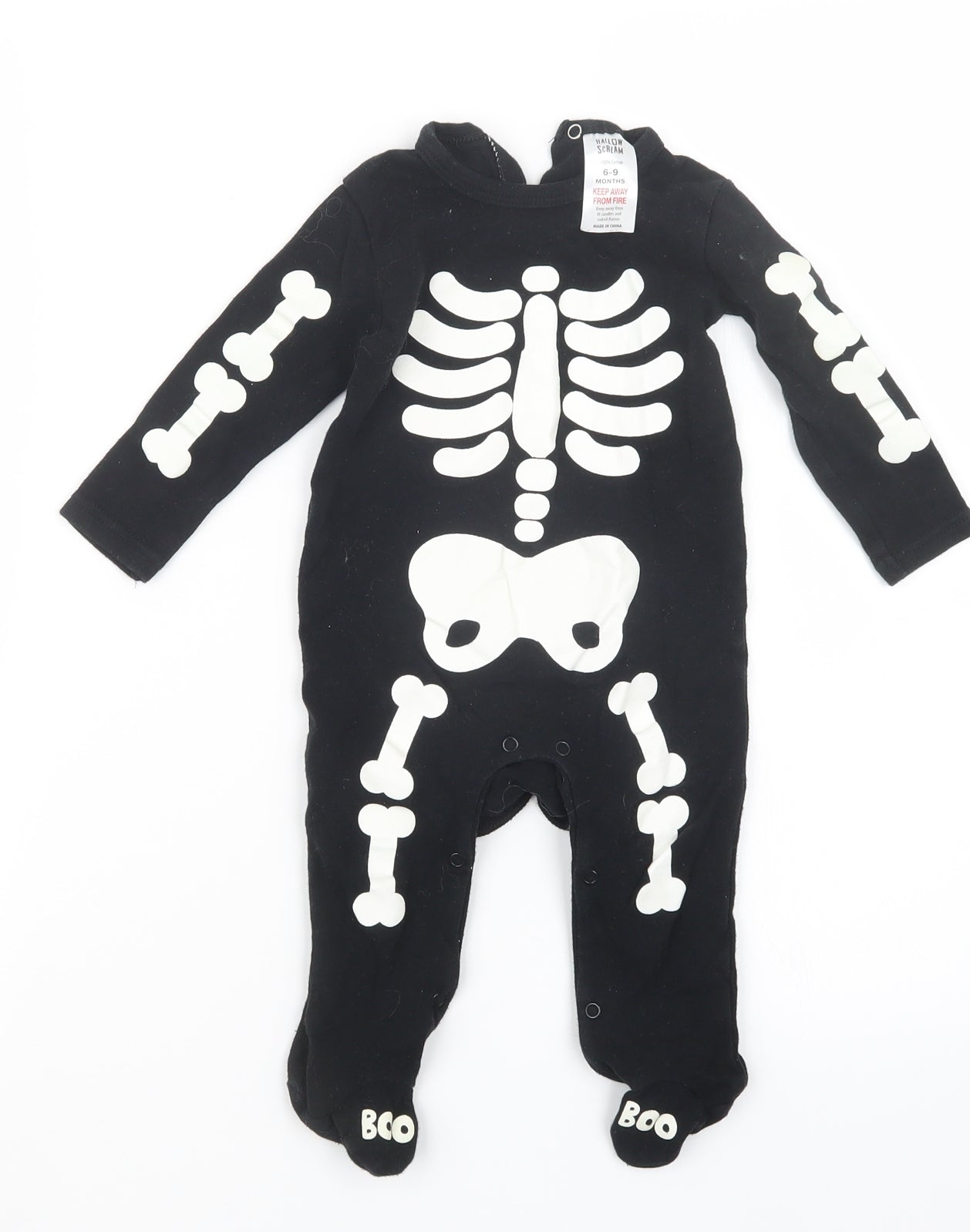 Hallow Scream Baby Black   Coverall Outfit/Set Size 6-9 Months  - Halloween