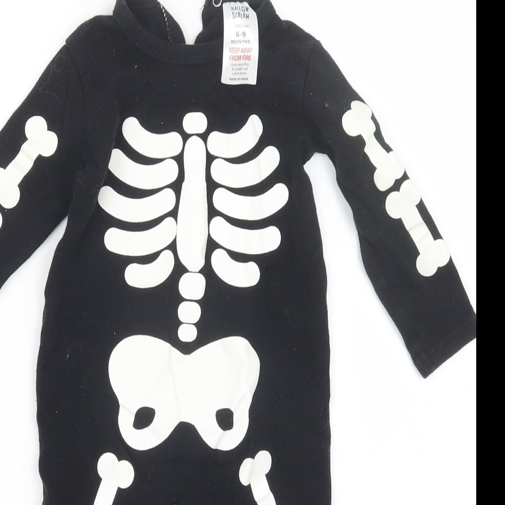 Hallow Scream Baby Black   Coverall Outfit/Set Size 6-9 Months  - Halloween