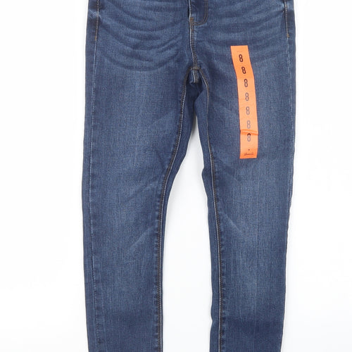 Denim Co. Womens Blue  Denim Straight Jeans Size 8 L26 in