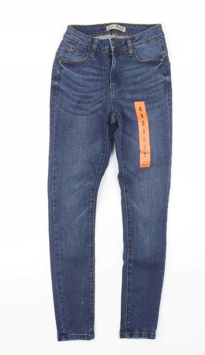 Denim Co. Womens Blue Denim Straight Jeans Size 8 L26 in