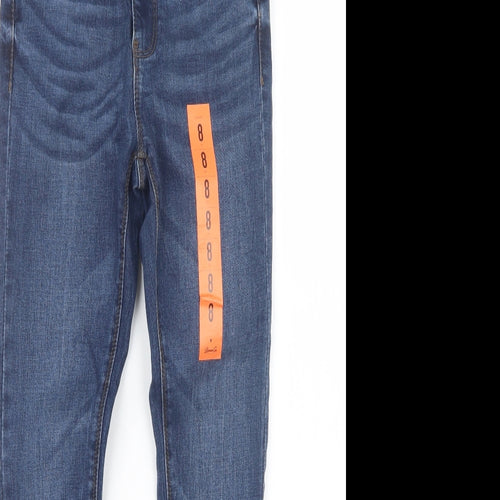 Denim Co. Womens Blue  Denim Straight Jeans Size 8 L26 in