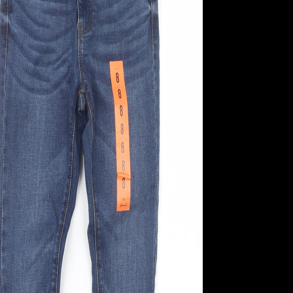 Denim Co. Womens Blue  Denim Straight Jeans Size 8 L26 in