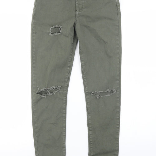 River Island Girls Green  Denim Straight Jeans Size 12 Years