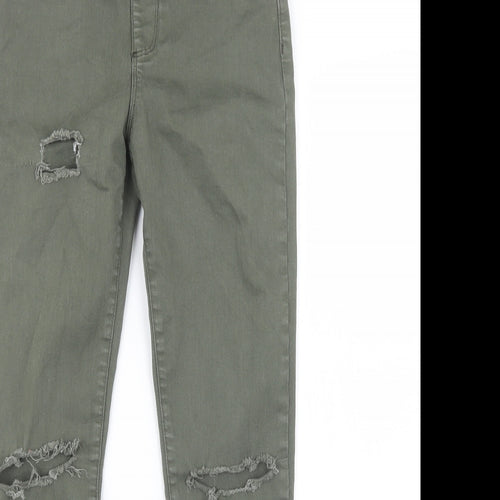 River Island Girls Green  Denim Straight Jeans Size 12 Years