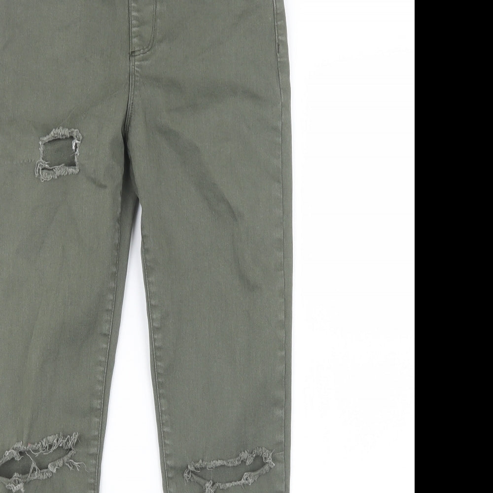River Island Girls Green  Denim Straight Jeans Size 12 Years