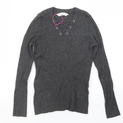 Candy Couture Girls Grey   Pullover Jumper Size 10 Years