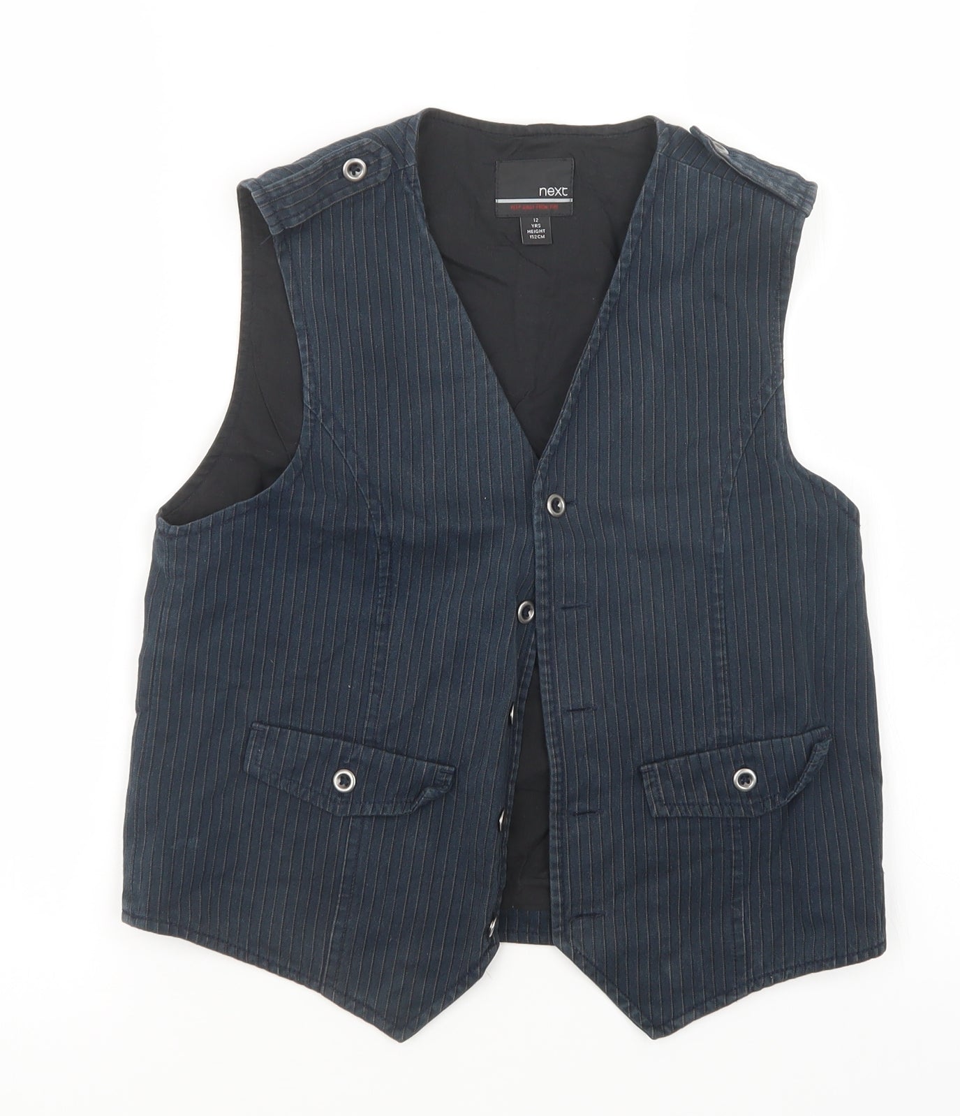 NEXT Boys Blue Striped  Jacket Waistcoat Size 12 Years