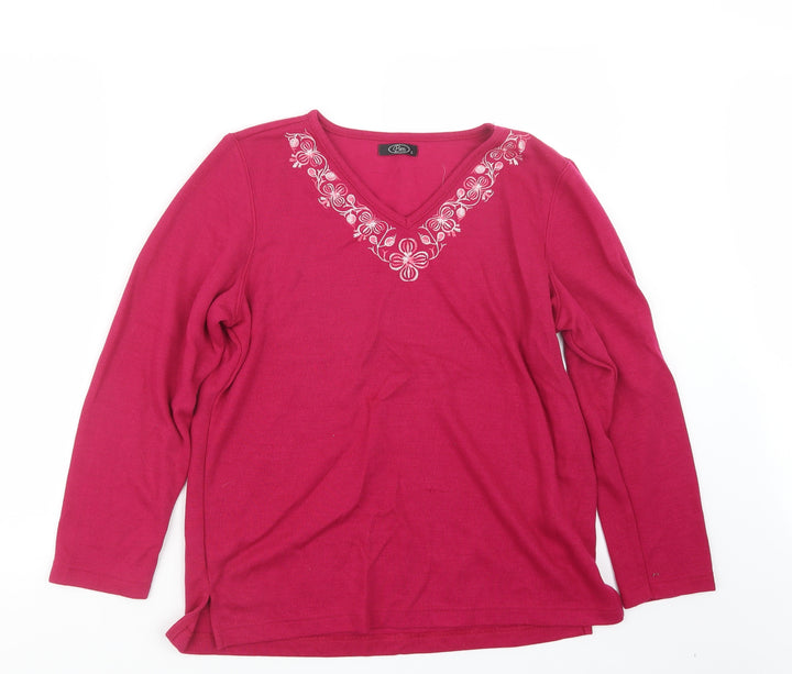 BM Womens Pink Knit Pullover Jumper Size S