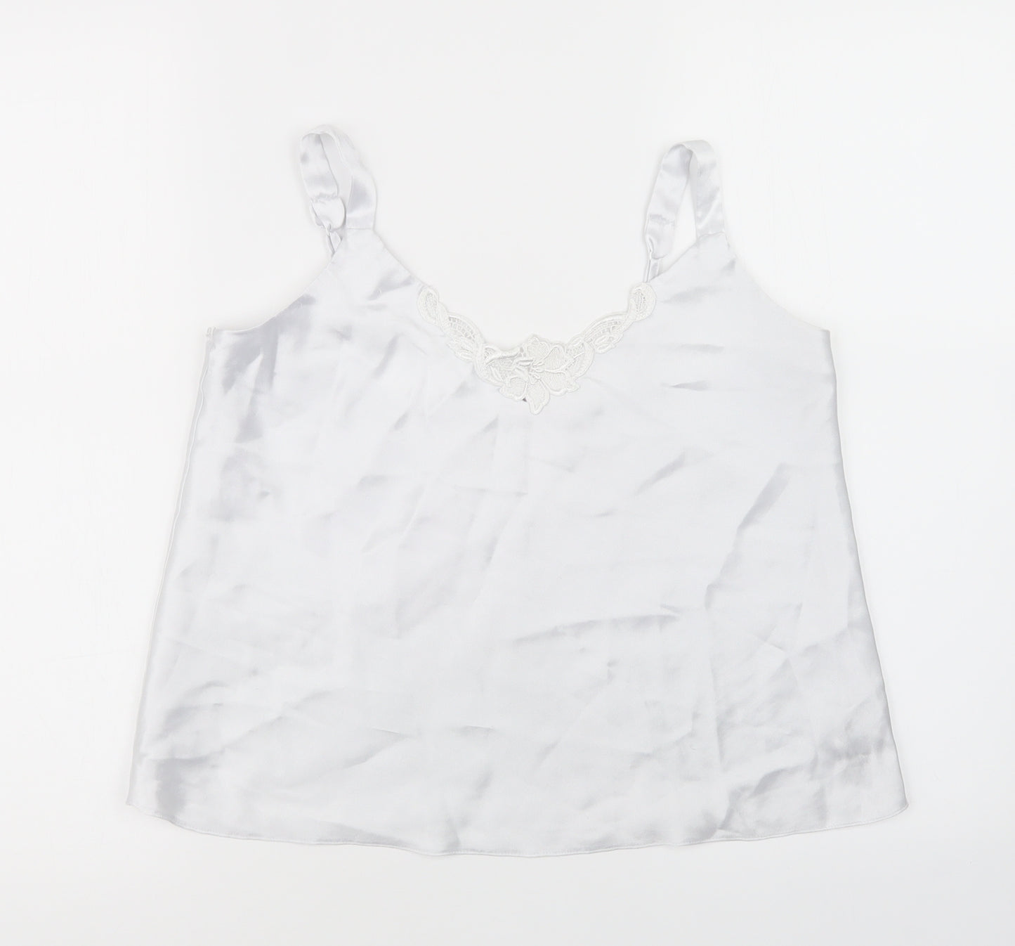 BHS Womens White  Satin Basic Tank Size 12