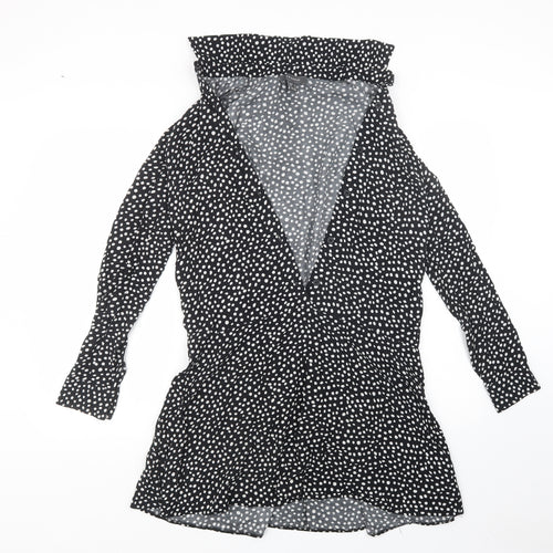 Primark Womens Black Polka Dot  T-Shirt Dress  Size 8