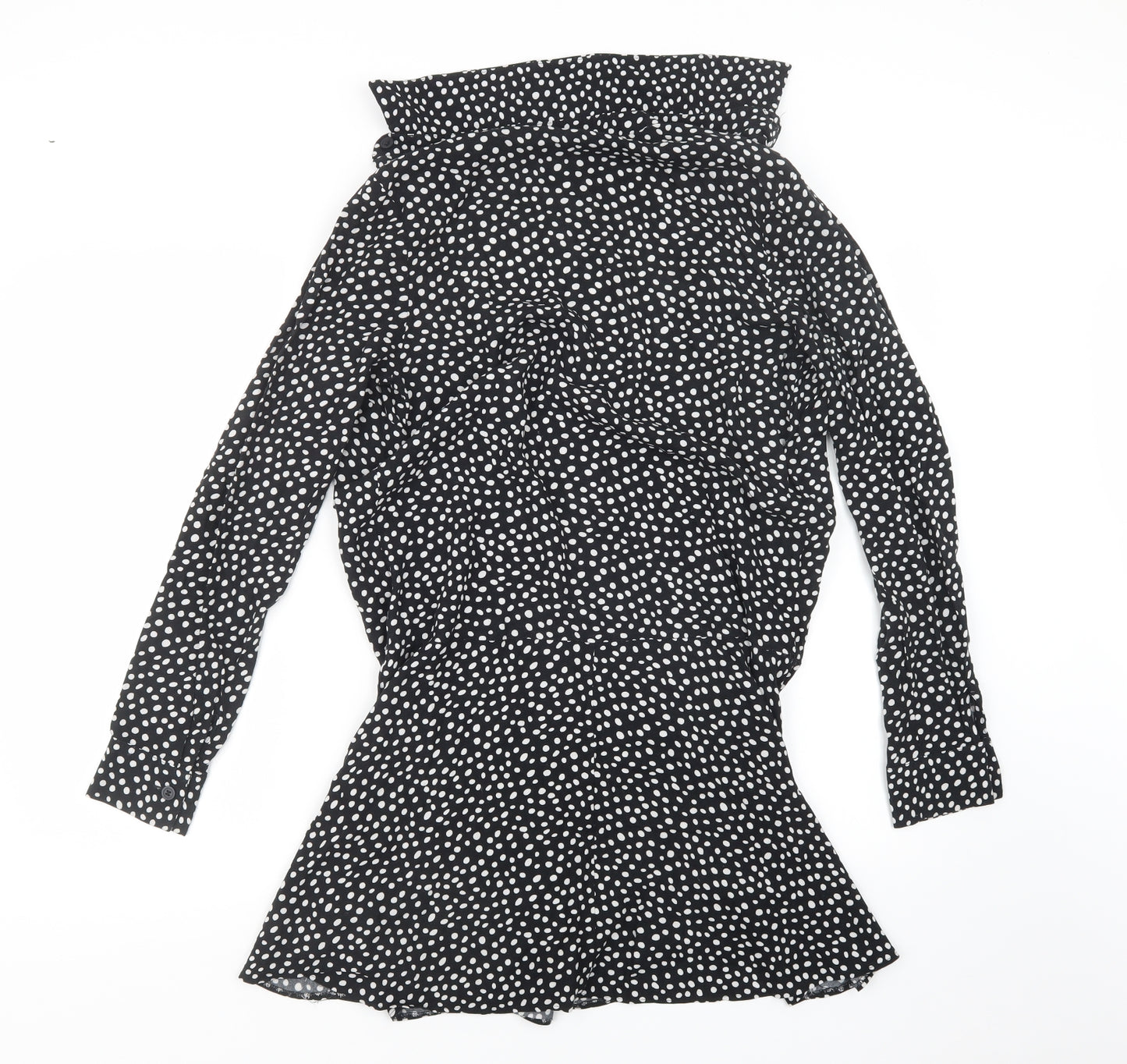 Primark Womens Black Polka Dot  T-Shirt Dress  Size 8