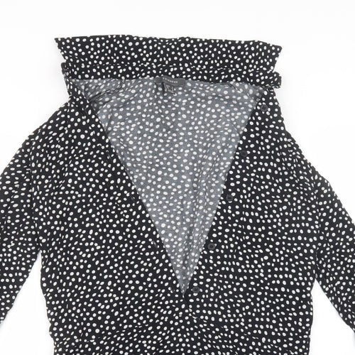 Primark Womens Black Polka Dot  T-Shirt Dress  Size 8