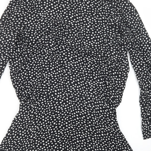 Primark Womens Black Polka Dot  T-Shirt Dress  Size 8