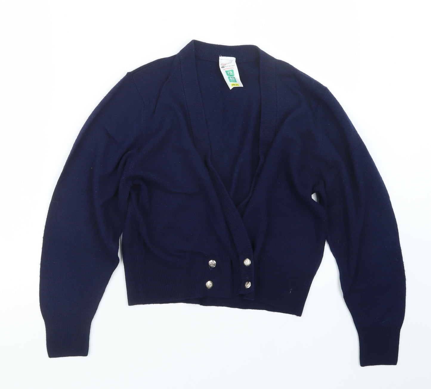 St Michael Womens Blue  Knit Cardigan Jumper Size 12