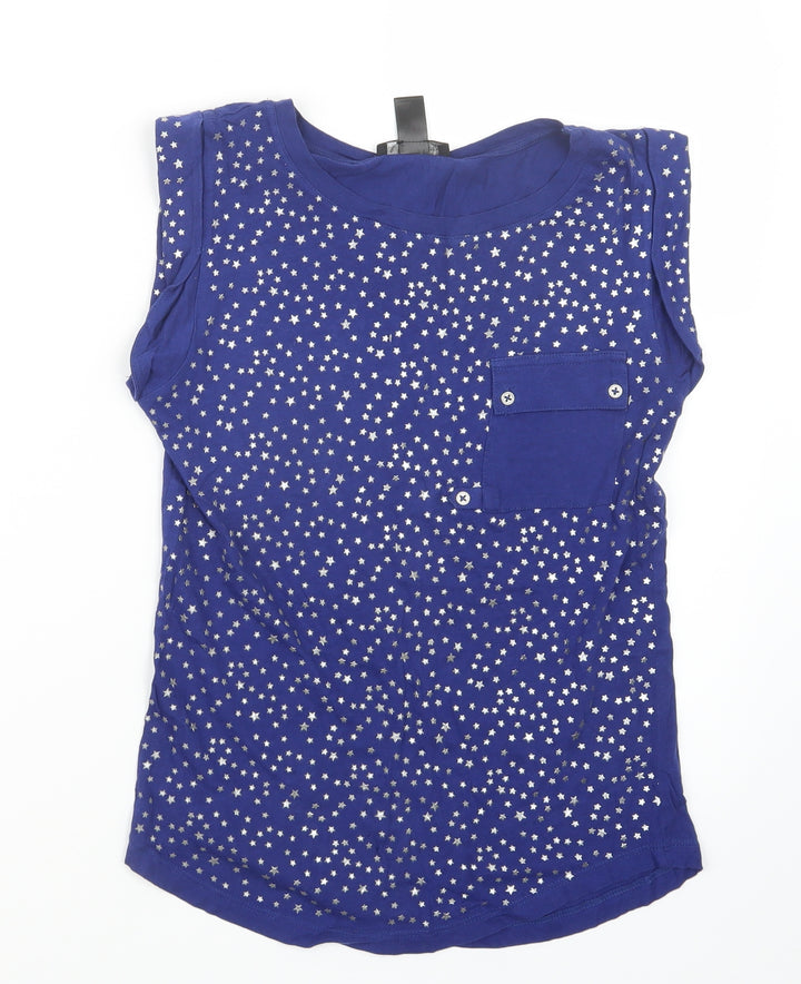 Mango Womens Blue Basic T-Shirt Size S