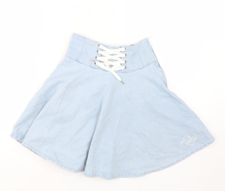 Pink Latte Womens Blue Denim A-Line Skirt Size S