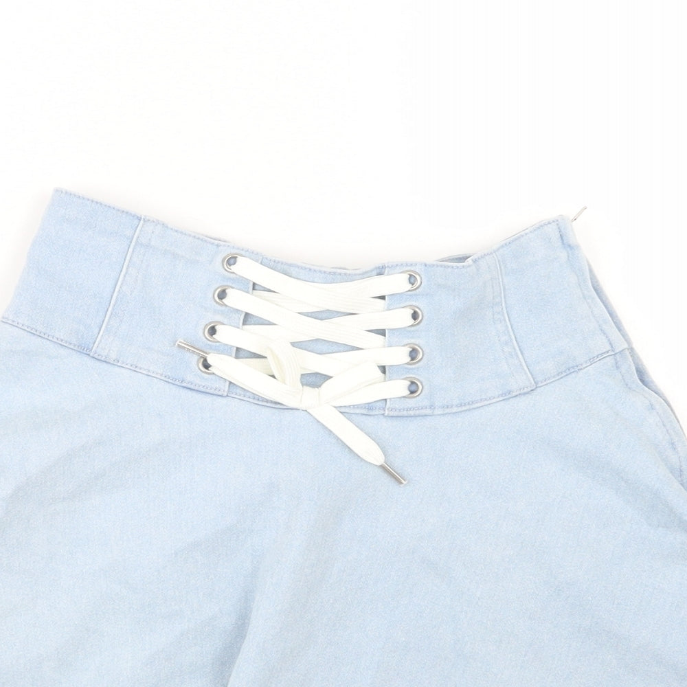 Pink Latte Womens Blue  Denim A-Line Skirt Size S