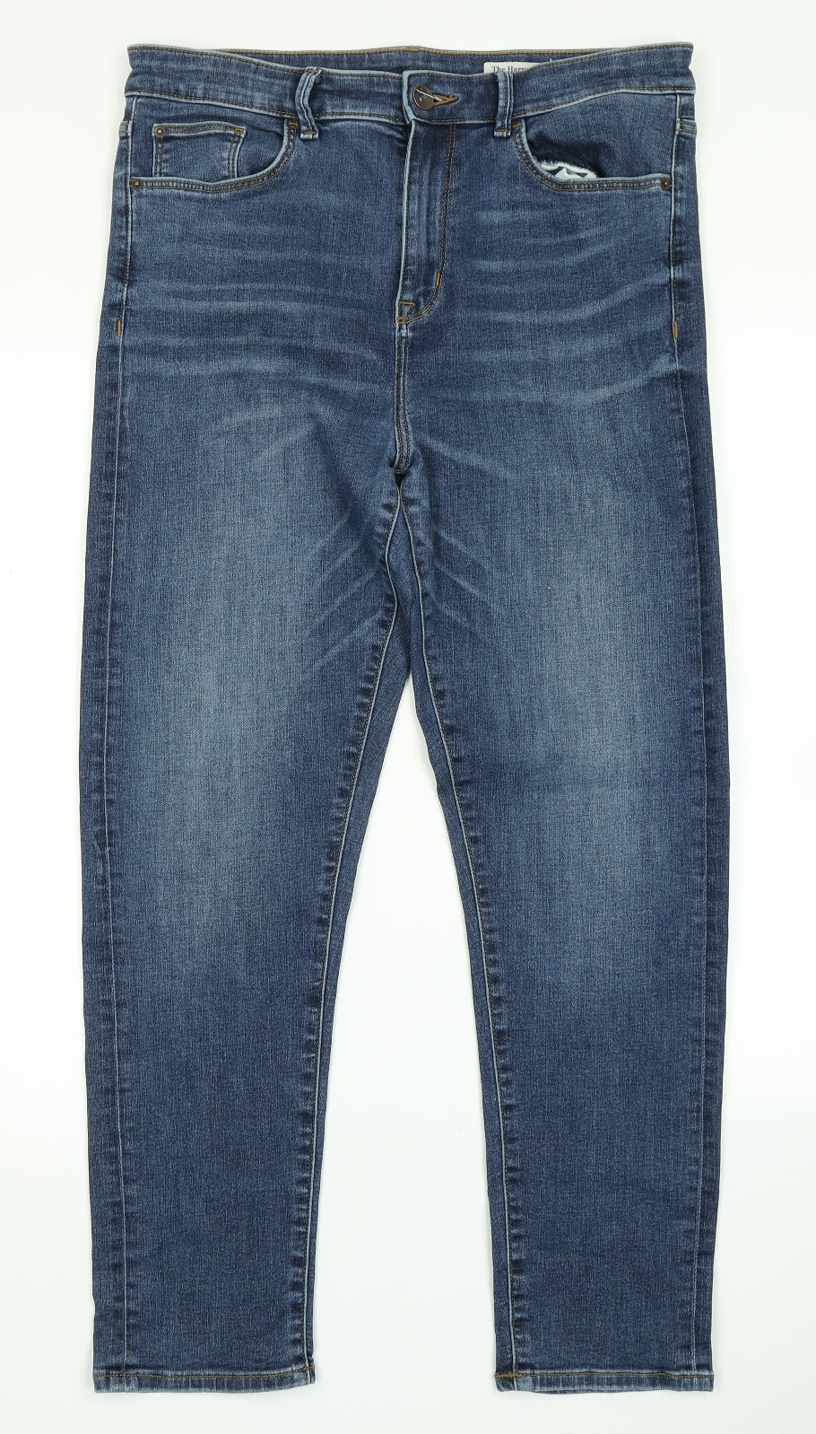 M&S Womens Blue  Denim Straight Jeans Size 14 L27 in