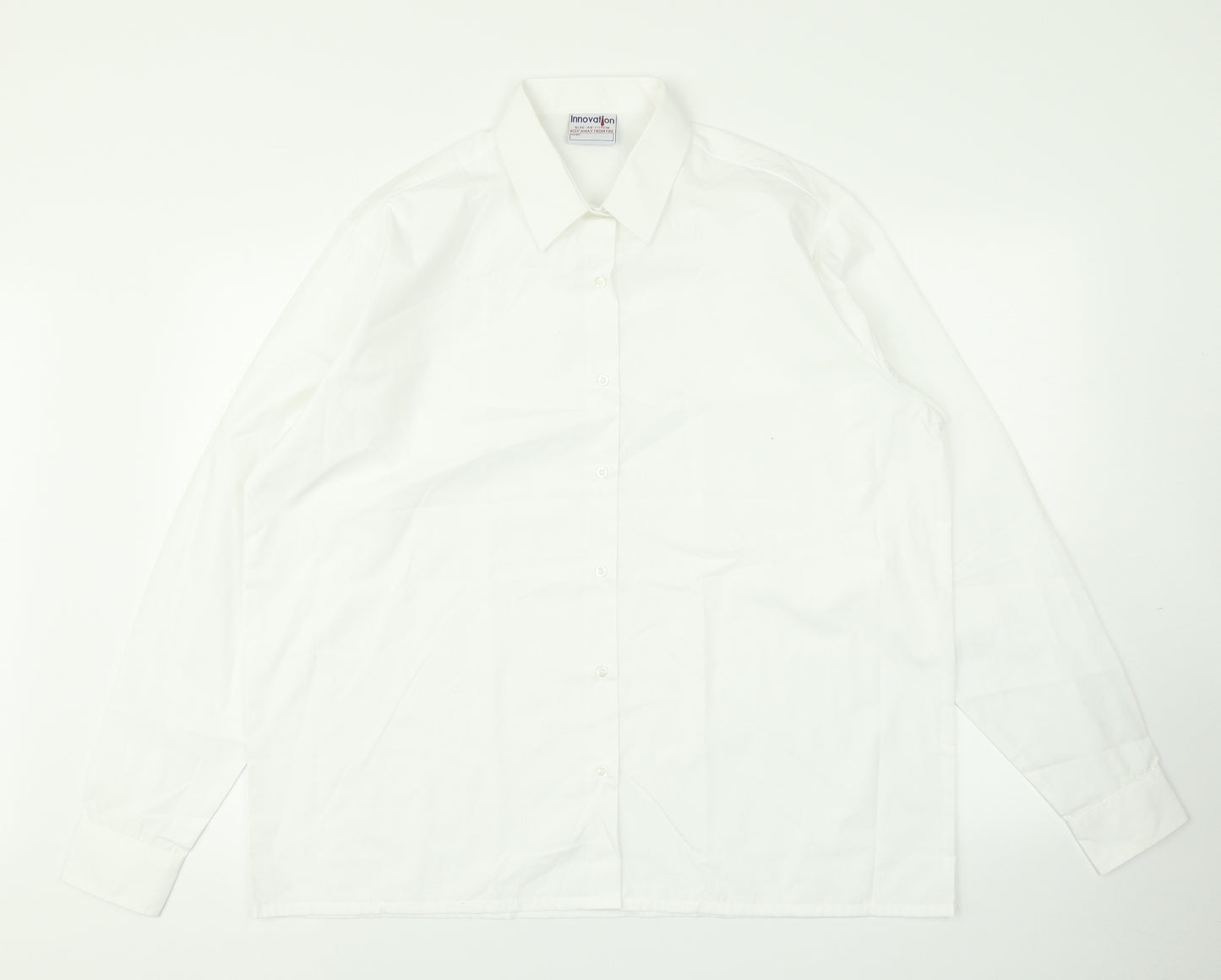 Innovation Mens White    Dress Shirt Size S