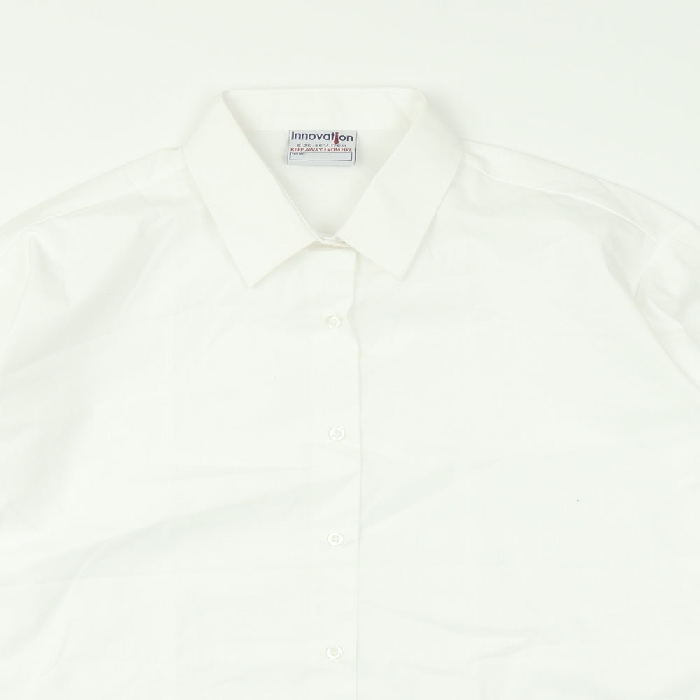 Innovation Mens White    Dress Shirt Size S