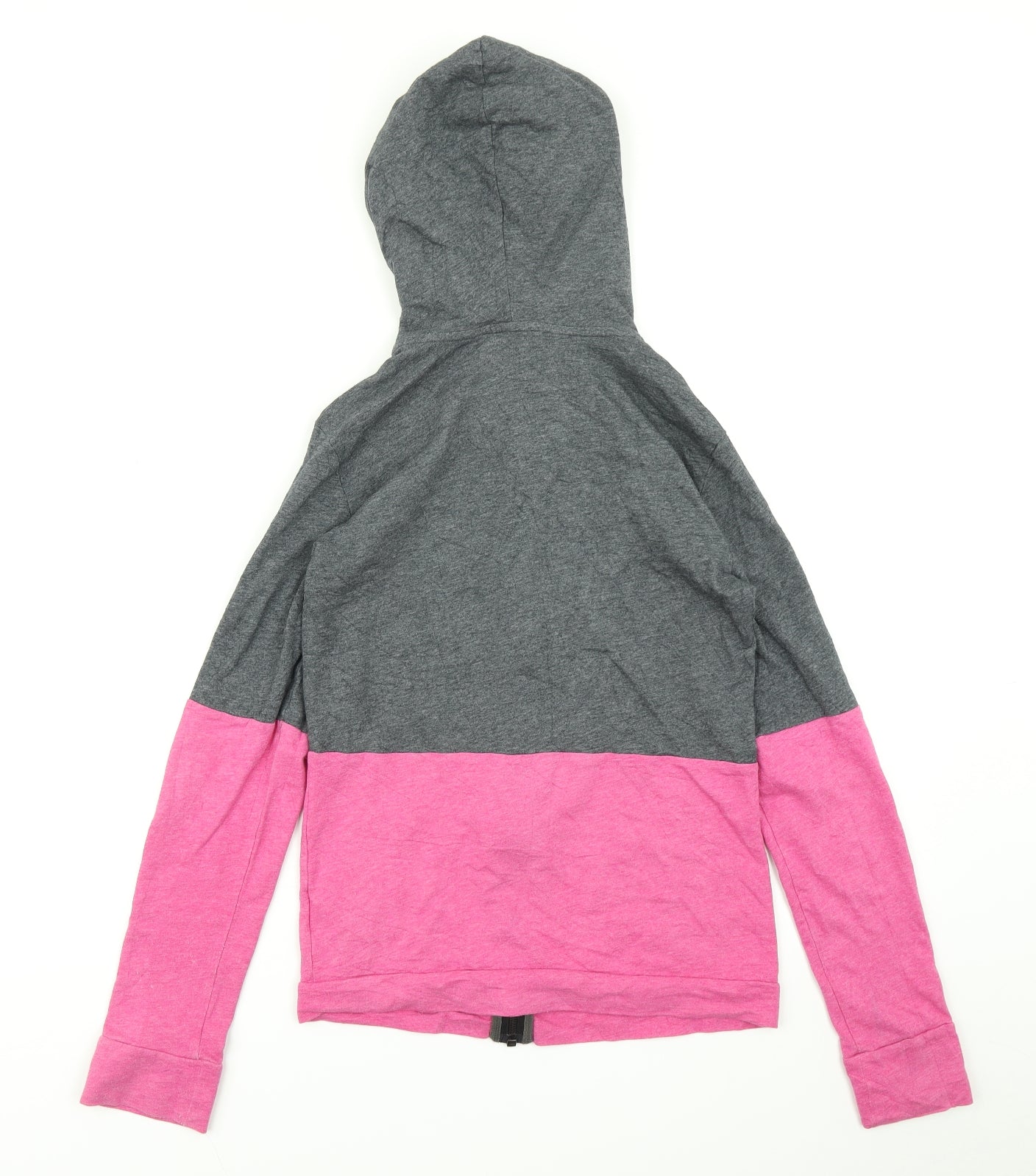 adidas Womens Grey Colourblock  Full Zip Hoodie Size XS