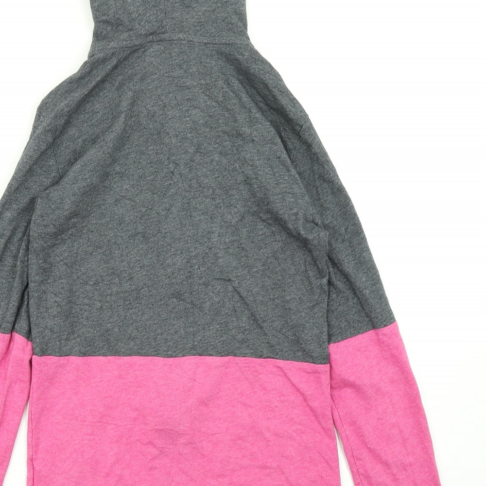 adidas Womens Grey Colourblock  Full Zip Hoodie Size XS