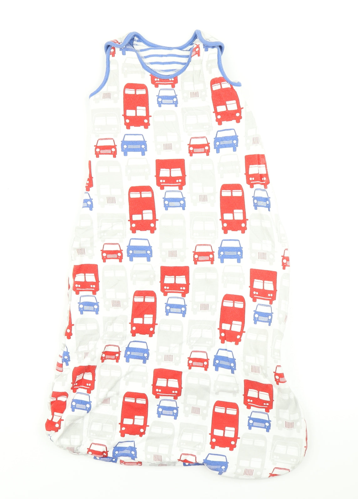 M&S Boys White Solid  Kimono One Piece Size 12-18 Months  - Grow Bag Car Print