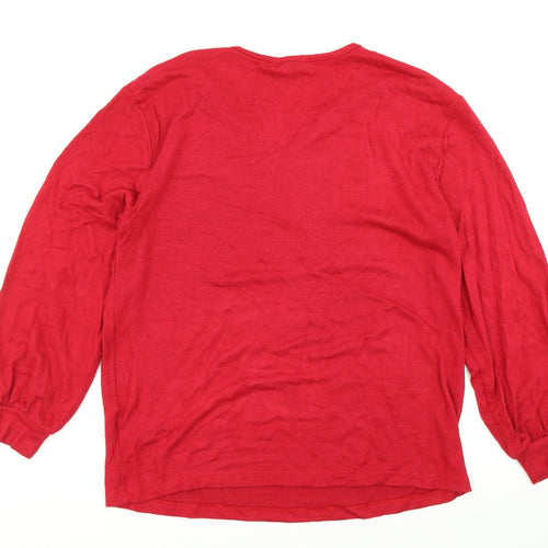 M&S Collection Womens Red  Knit Pullover Jumper Size 10