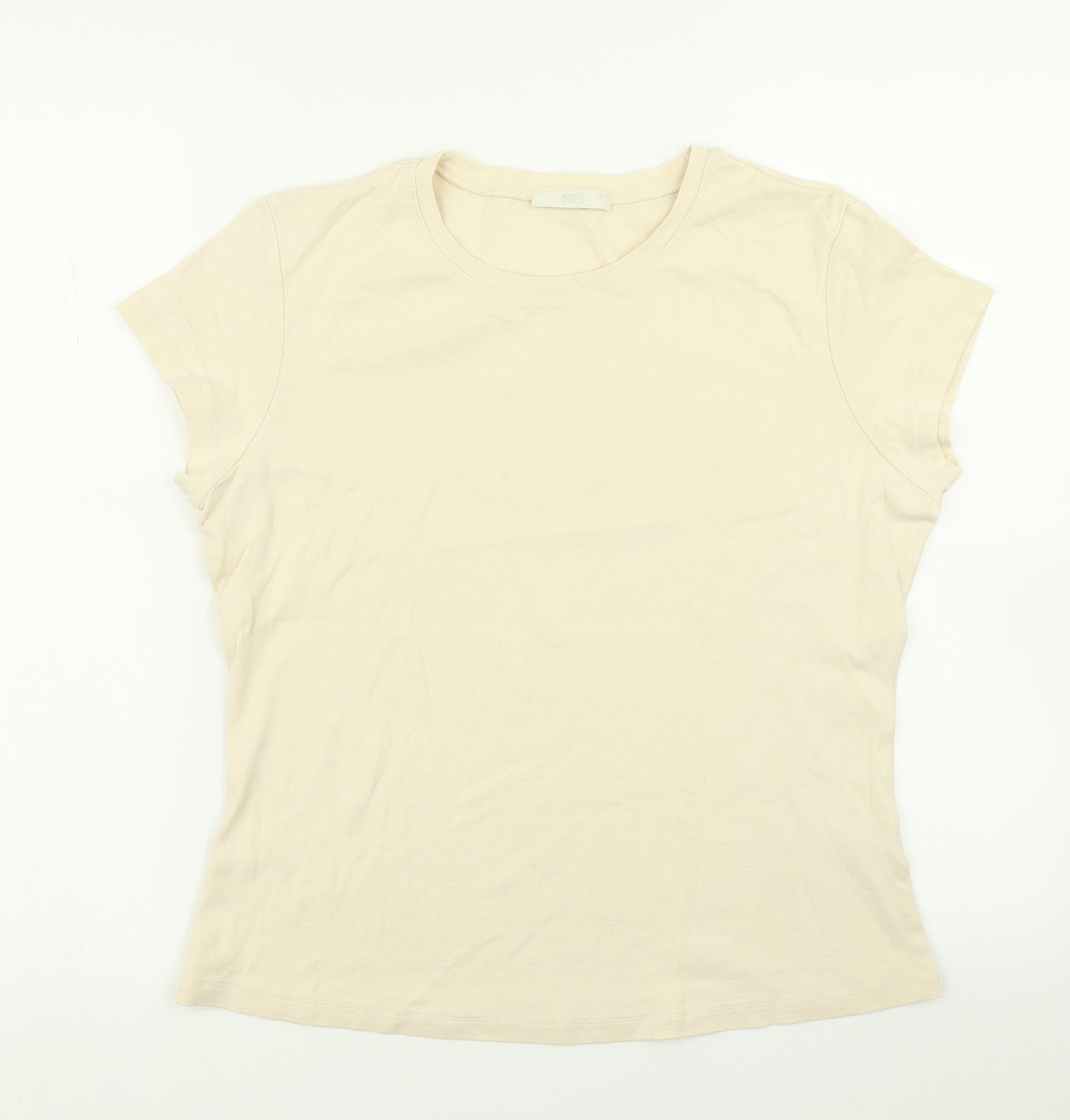 Marks & Spencer Womens Beige   Basic T-Shirt Size 16
