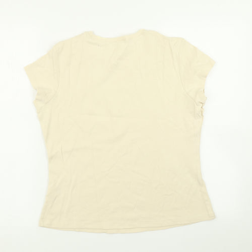 Marks & Spencer Womens Beige   Basic T-Shirt Size 16