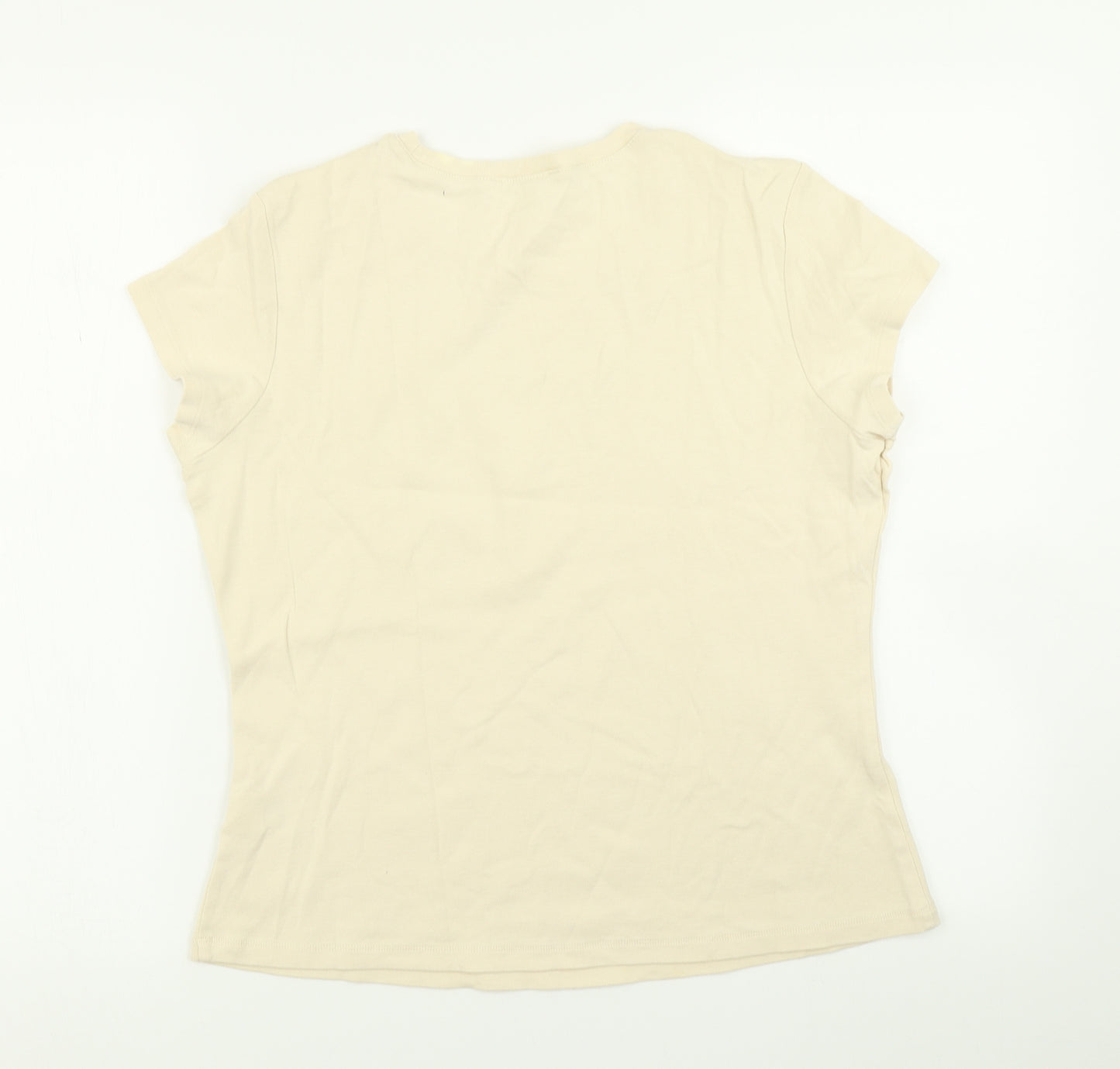 Marks & Spencer Womens Beige   Basic T-Shirt Size 16